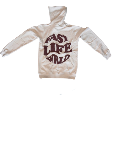Cream and Brown Fast Life Wrld Hoodie